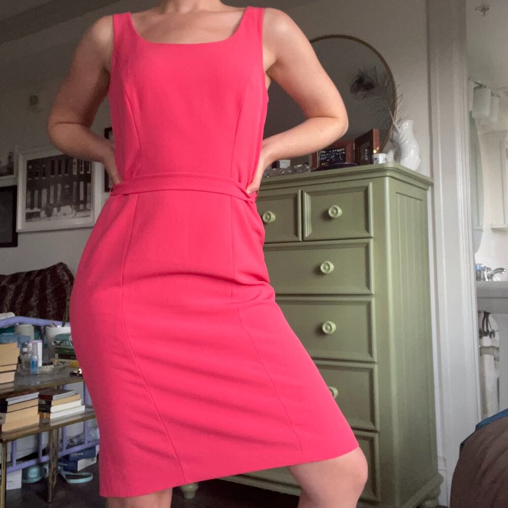 Tahari Coral Pink Sleeveless Business Casual Dress